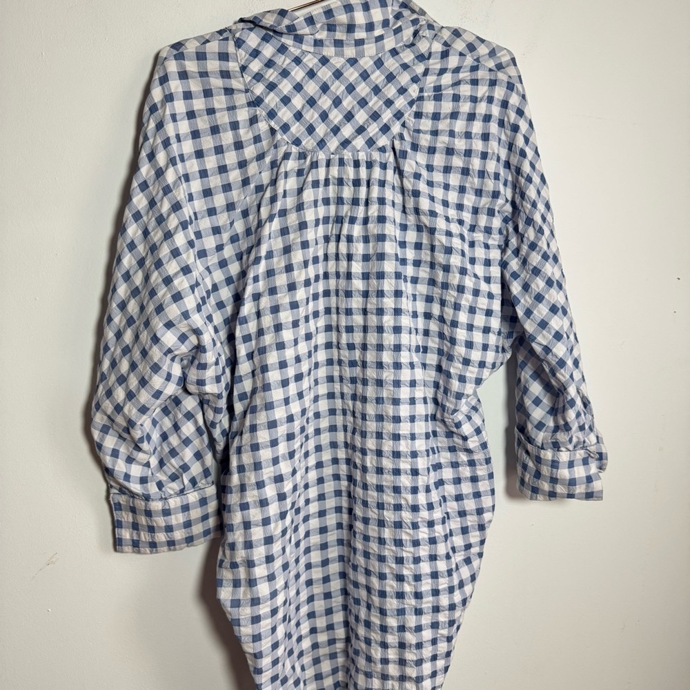 Anthropologie Blue and White Gingham Mini Dress - Picture 8 of 10